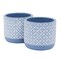 2 Pack 5 Inch Indoor Plant Pots with Drainage Hole, Blue Terracotta Concrete Succulent Planters